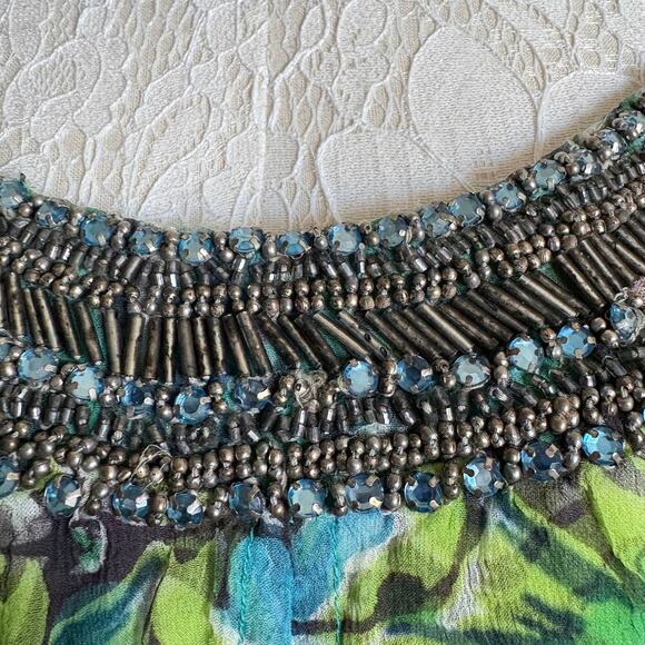 Alberto Makali Beaded Boho Y2K Tunic  Minidress L maximalist Designer Vintage - Picture 8 of 11